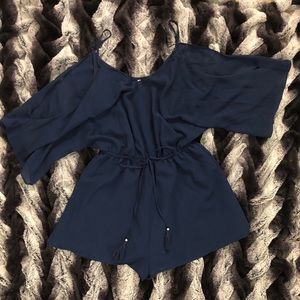 Open sleeve romper